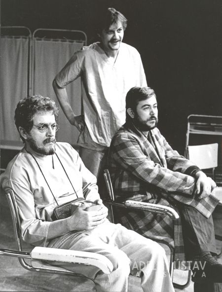 Štefan Halás (Scanlon), Marián Geišberg (Randle Patrick McMurphy), Martin Horňák (Dale Harding)