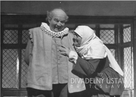 Viliam Záborský (Sir John Falstaff), Hana Meličková (Panna Quickly)