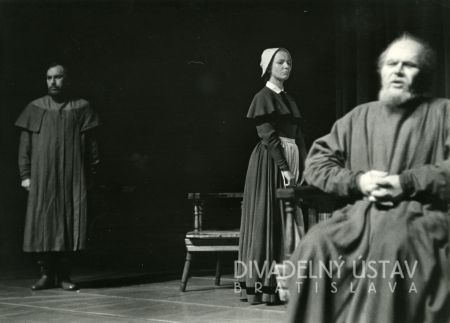 Ctibor Filčík (Andrea Sarti), Mária Kráľovičová (Virginia), Viliam Záborský (Galileo Galilei)